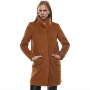 Aritzia Wilfred The Cocoon Coat Mid-length Wool-Cashmere Funnel-neck Women's XS
